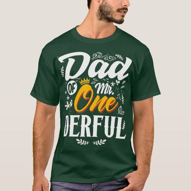 Vater von Onederful 1st Birthday First OneDerful T-Shirt (Vorderseite)