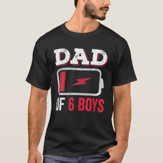 Vater von sechs Jungen Vatertag Shirts Papa von 6