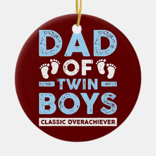 Vater von Twin Boys Classic Übererfüller Funny Twi Keramik Ornament (Vorne)