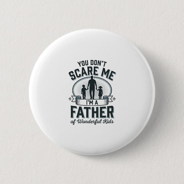 Vater von wunderbaren Kindern Vintage-Zitat-Design Button (Vorderseite)