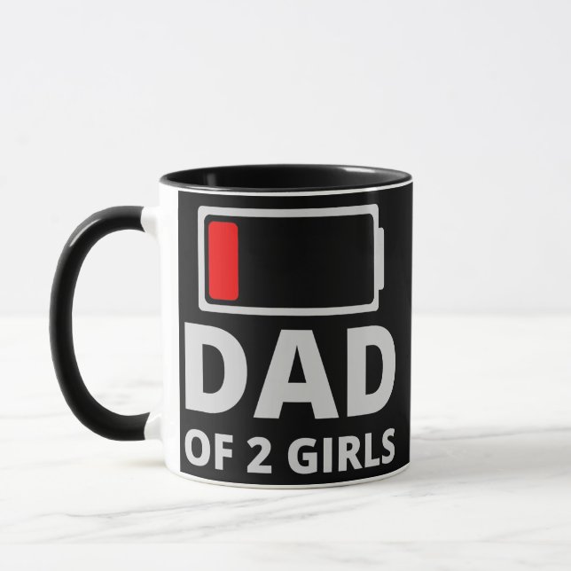 Vater von zwei Mädchen Funny Vathers Day oder Gebu Tasse (Links)