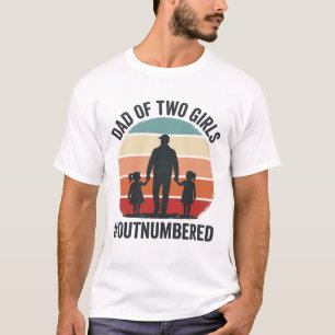 Vater von zwei Mädchen in der Überzahl Vintage-Fam T-Shirt
