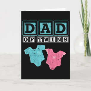 Vater von Zwillingen Familie Daddy Vatertag Zukünf Karte