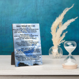 VATER WAS MACHE ICH "Gedicht Plaque"? Fotoplatte