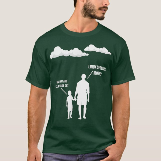 Vater Was sind Wolken, die hauptsächlich aus Linux T-Shirt (Vorderseite)