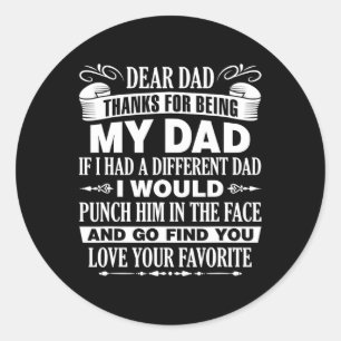 Vater Weihnachten des Vaters Danke, dass du mein V Runder Aufkleber