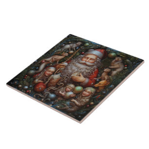 Vater Weihnachten Santa Claus Spanische Teracota Fliese