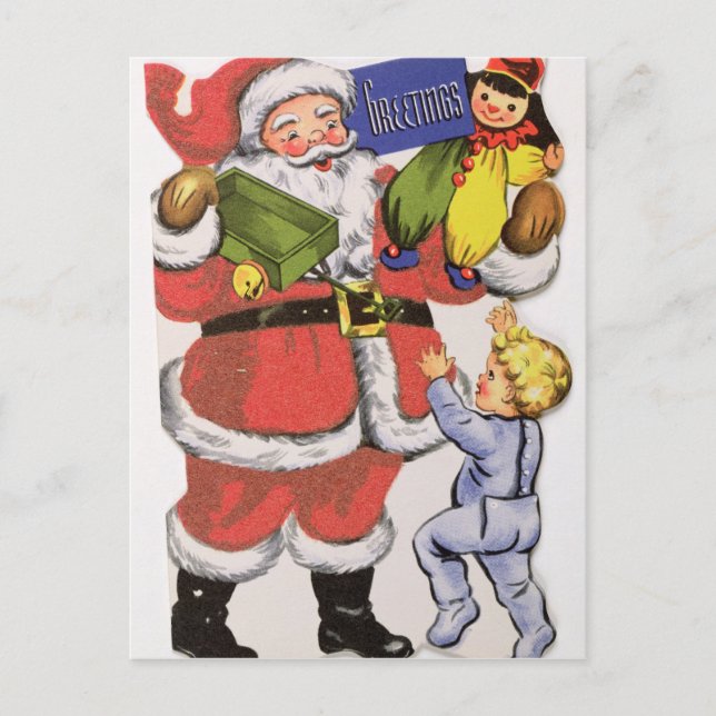 Vater-Weihnachten, viktorianische Weihnachtskarte Feiertagspostkarte (Vorderseite)