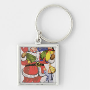 Vater-Weihnachten, viktorianische Weihnachtskarte Schlüsselanhänger
