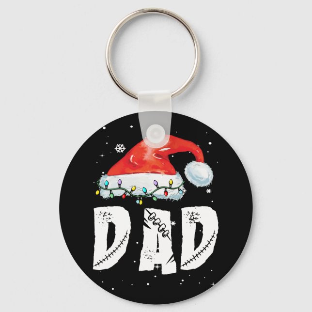 Vater Weihnachtsfamilie Matching Pajamas Papa Schlüsselanhänger (Vorderseite)