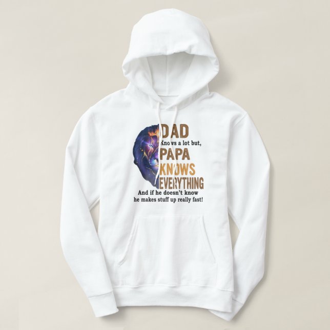 Vater weiß viel, aber Papa weiß alles, was Shirt (Design vorne)
