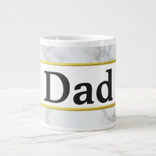 Vater Weißer Marmor und Gold Elegant Jumbo-Tasse