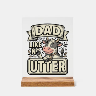Vater Wie Keine Andere Lustige Kuh Vintage Vektor  Acrylschild