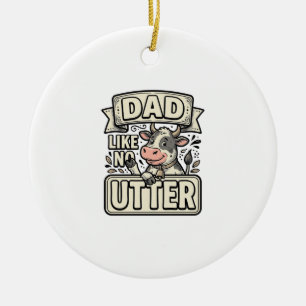 Vater wie keine andere lustige Kuh Vintage Vektor Keramik Ornament
