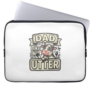 Vater wie keine andere lustige Kuh Vintage Vektor  Laptopschutzhülle