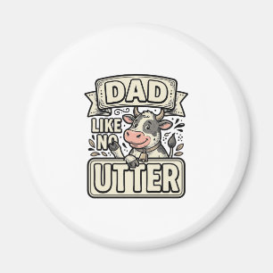 Vater wie keine andere lustige Kuh Vintage Vektor Magnet