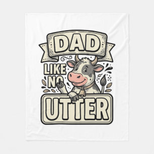 Vater wie keine andere lustige Kuh Vintage-Vektorg Fleecedecke