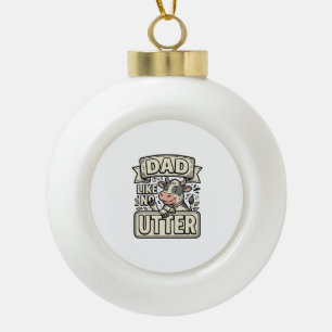 Vater wie keine andere lustige Kuh Vintage-Vektorg Keramik Kugel-Ornament