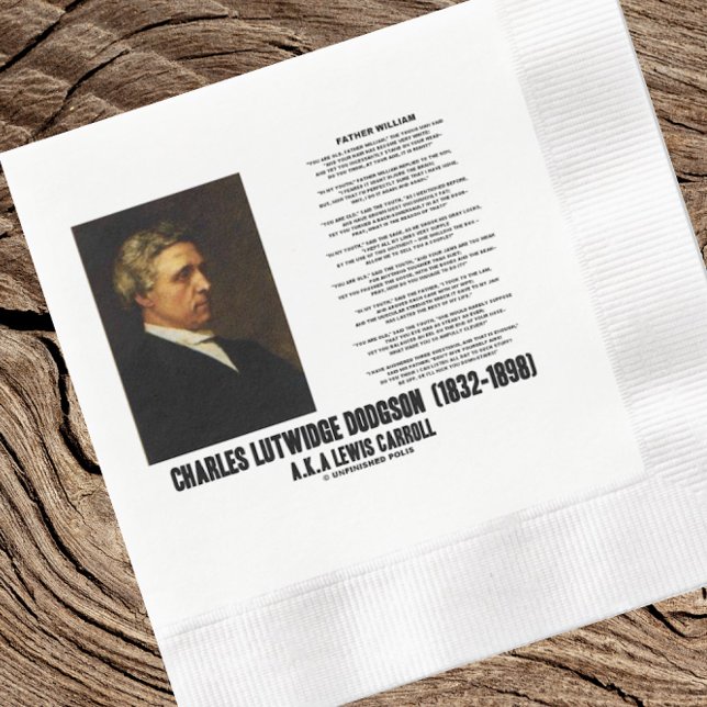 Vater-William-Märchenland Charles Lutwidge Dodgson Serviette (Funny Lewis Carroll "Father William'" poem on this paper napkin for your next event!)