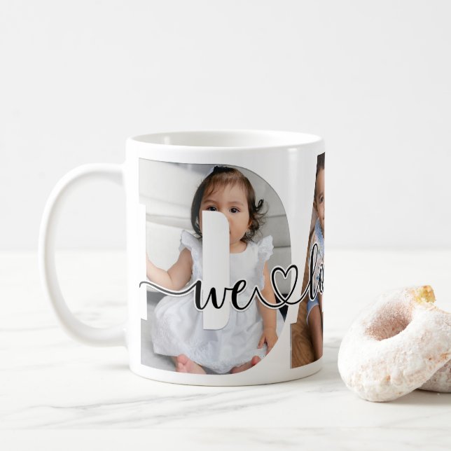 Vater Wir Liebe Sie 3 Foto Kaffeetasse (Mit Donut)