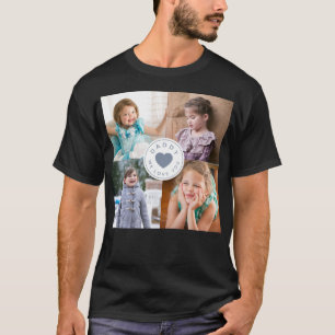 Vater Wir Liebe Sie Blue Heart Kinder 4 Foto Colla T-Shirt