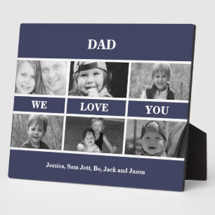 Vater Wir Liebe Sie Foto Collage Schwarz und Weiß Fotoplatte