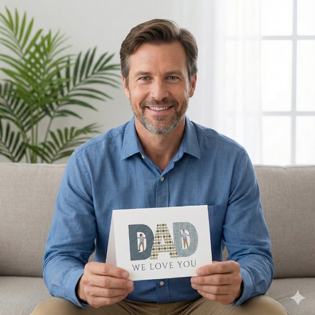 Vater Wir Liebe Sie Foto Grußkarte Karte (Let Dad know how much you love him with this personalized photo card! )