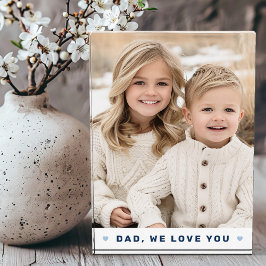 Vater wir Liebe Sie Herzen blauen Väter Tag Fotoblock