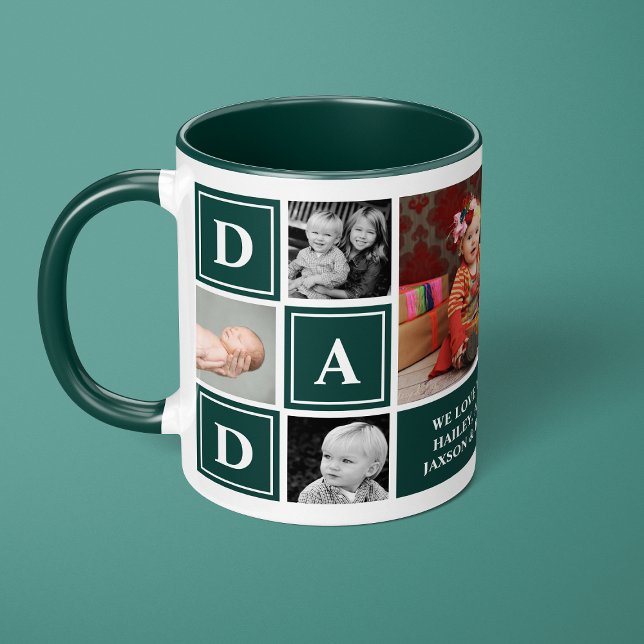 Vater Wir Liebe Sie Jäger Green Custom Foto Collag Tasse (Von Creator hochgeladen)