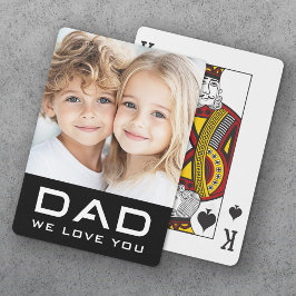 Vater wir Liebe Sie Vater's Day Foto schwarz Spielkarten