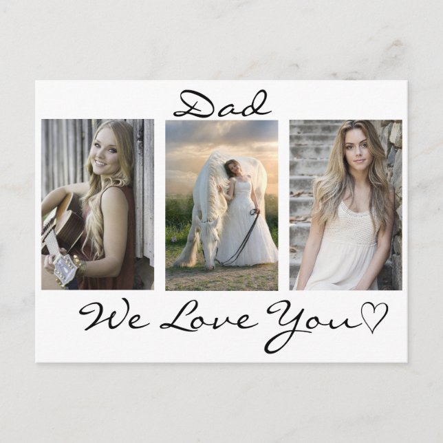 Vater, wir Liebe Sie Vatertag Foto Postkarte (Vorderseite)