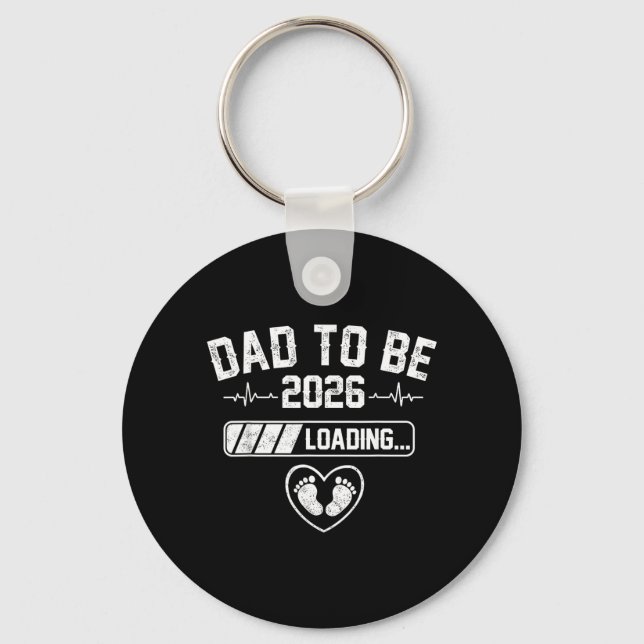 Vater wird 2026 Daddy wird geladen Neuer Vater Est Schlüsselanhänger (Vorderseite)