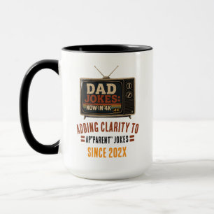 Väter-Witze jetzt in 4K Retro-TV Lustiger Vatertag Tasse