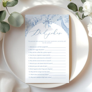 Vater Witze Toile de Jouy Safari Baby Dusche Spiel