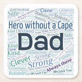 Vater Word Cloud Design Paper-Untersetzer Rechteckiger Pappuntersetzer