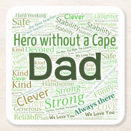 Vater Word Cloud-DesignPaper-Untersetzer Rechteckiger Pappuntersetzer