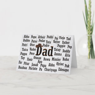 Vater Word Cloud Foreign Language Card Karte