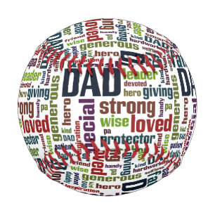 Vater Word Cloud Text Vatertag Typografie Baseball