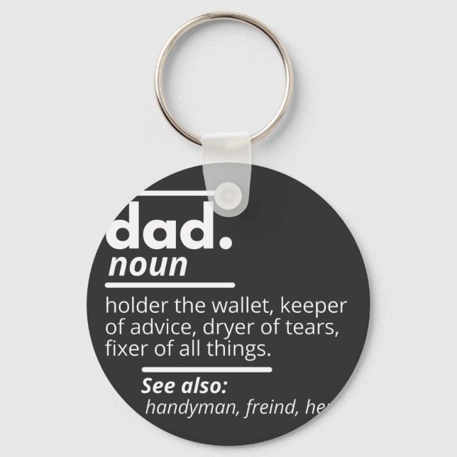 Vater-Wörterbuchdefinition - Funny Vaters Day Gift Schlüsselanhänger (Vorderseite)
