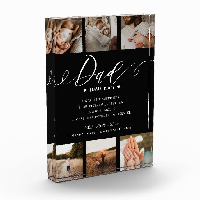 Vater Wörterbuchdefinitionsfotocollage schwarz Fotoblock (Links)