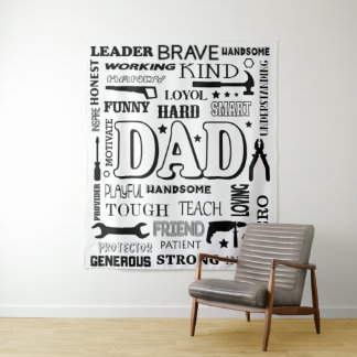 Vater-Wortkunst, Vater-Geschenk, Lustige Zitate Va Wandteppich