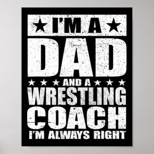 Vater Wrestling Trainer Trainer Vatertag Shirts Gi Poster