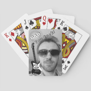 Vater You Rock Electric Gitarre Schwarz und Weiß C Spielkarten