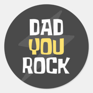 Vater You Rock - Vatertag / Geburtstagsgeschenk Runder Aufkleber