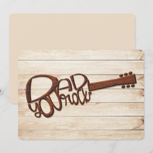 Vater You Rock Vatertag Wood Carved Gitarre (Vorne/Hinten)