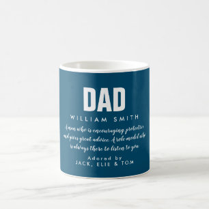 Vater-Zitat Moderne Typografie Blau Kaffeetasse