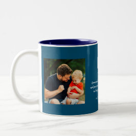 Vater Zitat Modernes Cooles Foto Blau Zweifarbige Tasse