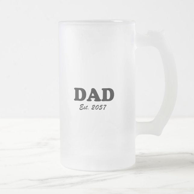 Vater Zolltarifdatum Moderne Typografie Mattglas Bierglas (Rechts)