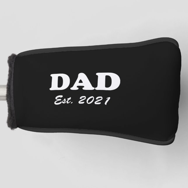 Vater Zolltarifdatum schwarz personalisiert Golf Headcover (Vorderseite)