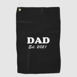 Vater Zolltarifdatum schwarz personalisiert Golfhandtuch